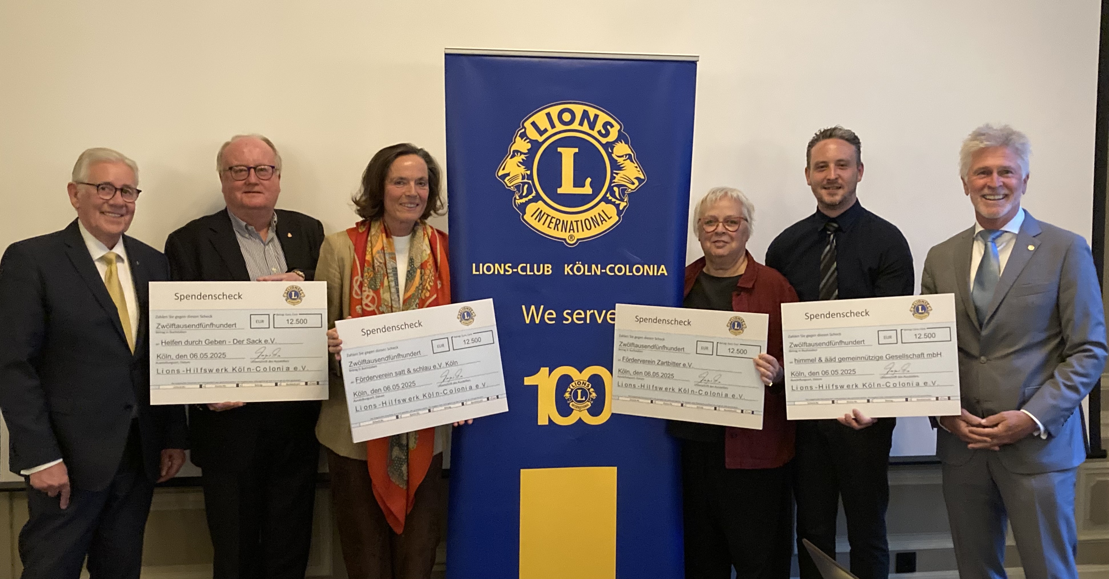 We serve Colonia. Übergabe der Jubiläumsspende an vier Kölner Vereine im 70. Jahr des LIONS-Clubs Köln-Colonia